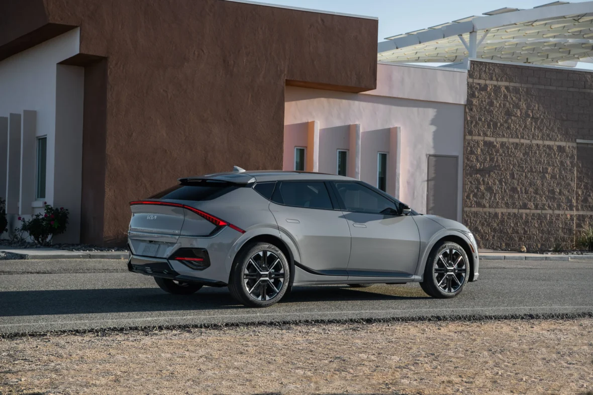 2027 Kia EV6 GT-Line rear three-quarter view