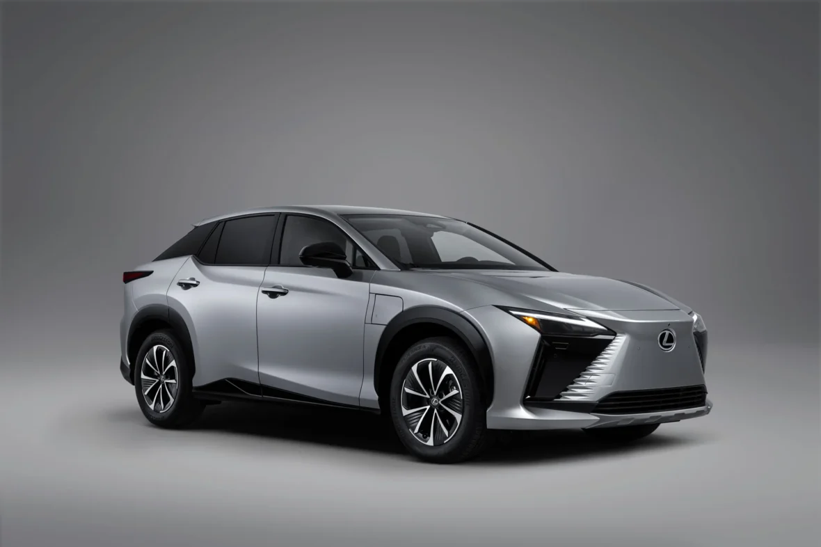 2027 Lexus RZ 350e front three-quarter view