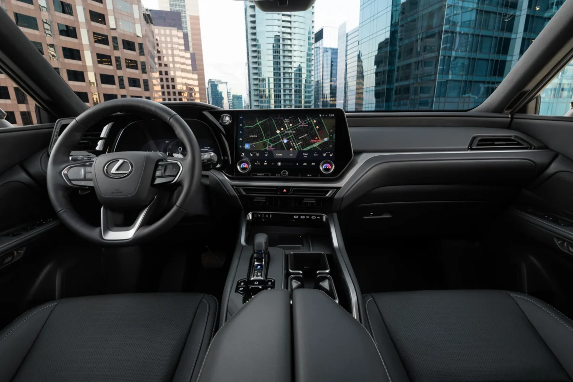 2027 Lexus TX dashboard with 14-inch touchscreen