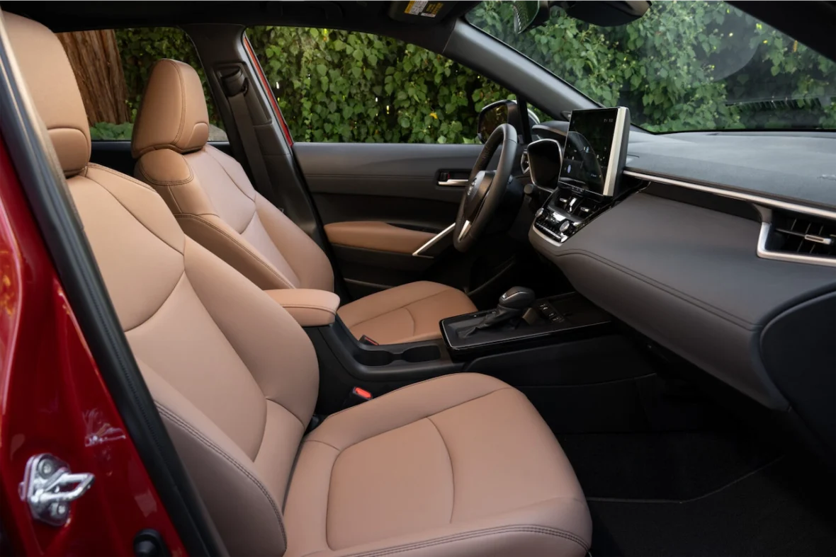 XLE front seats viewed from the passenger door