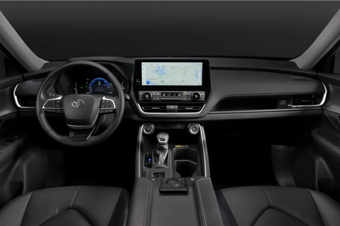 Dashboard with the steering wheel and touchscreen