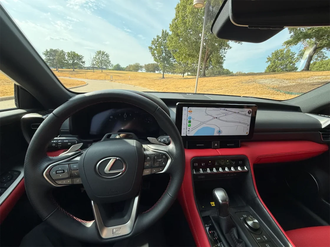 Dashboard and infotainment screen in a compact sport sedan