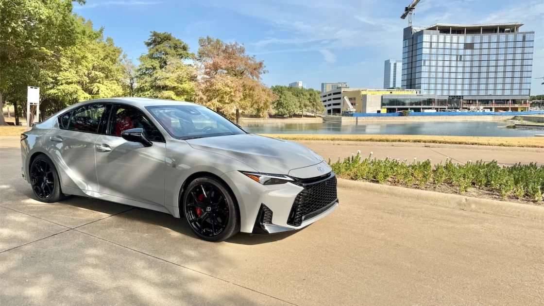 2026 Lexus IS 350 F SPORT in Wind parked by the water