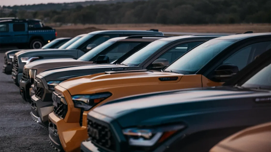 Trucks and SUVs lined up at the 2026 Texas Truck Rodeo