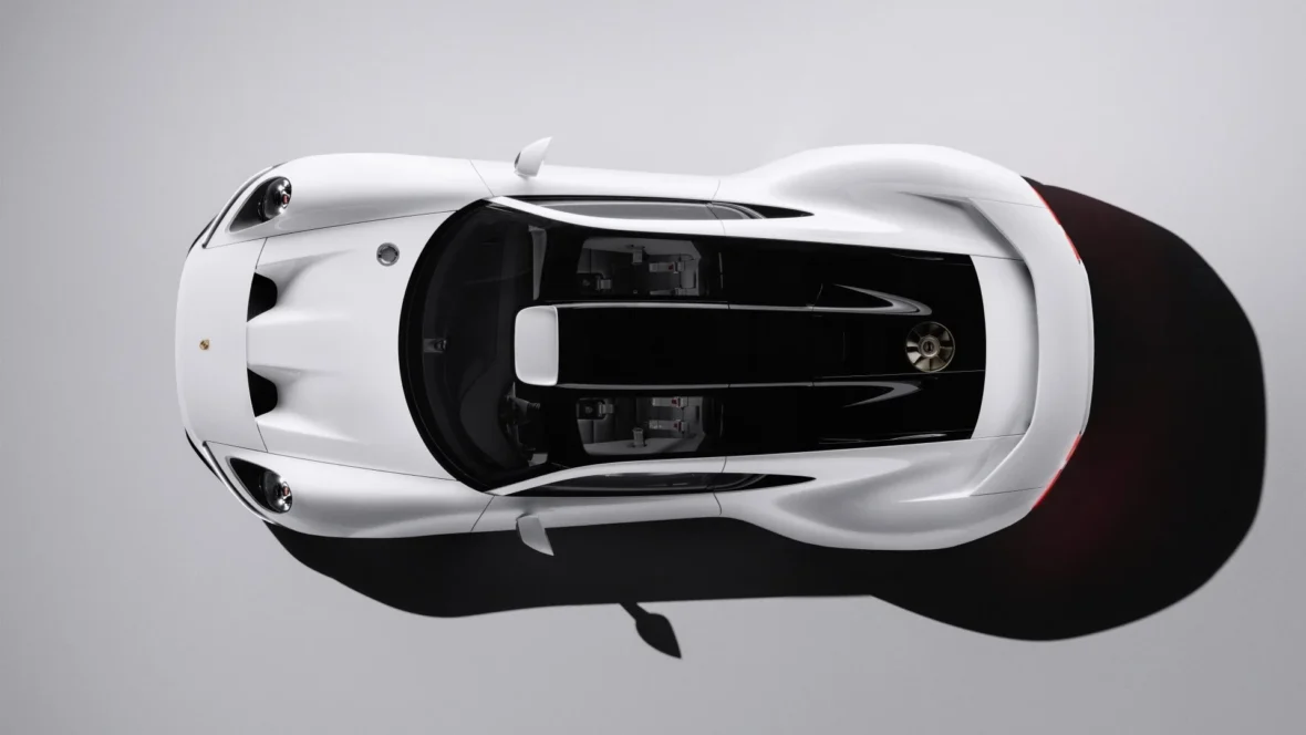 Overhead view of the Porsche Mission S vision model