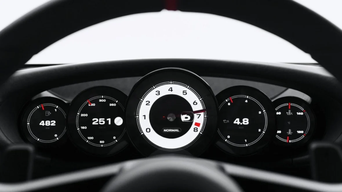 Porsche Mission S five round gauge instrument cluster