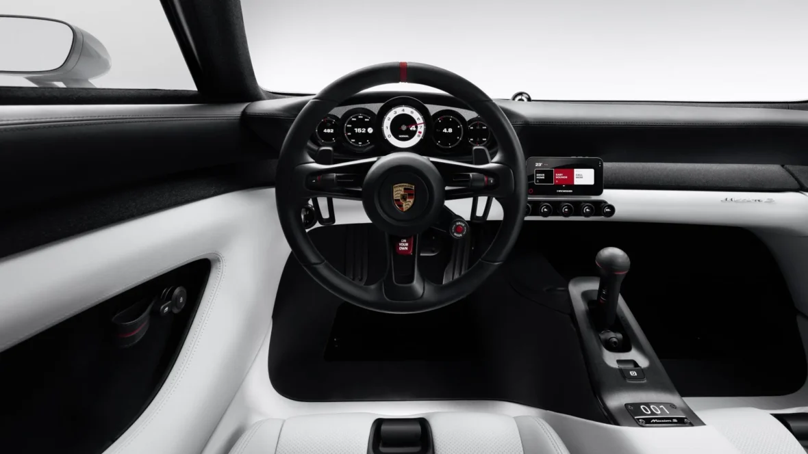 Porsche Mission S dashboard with no center screen