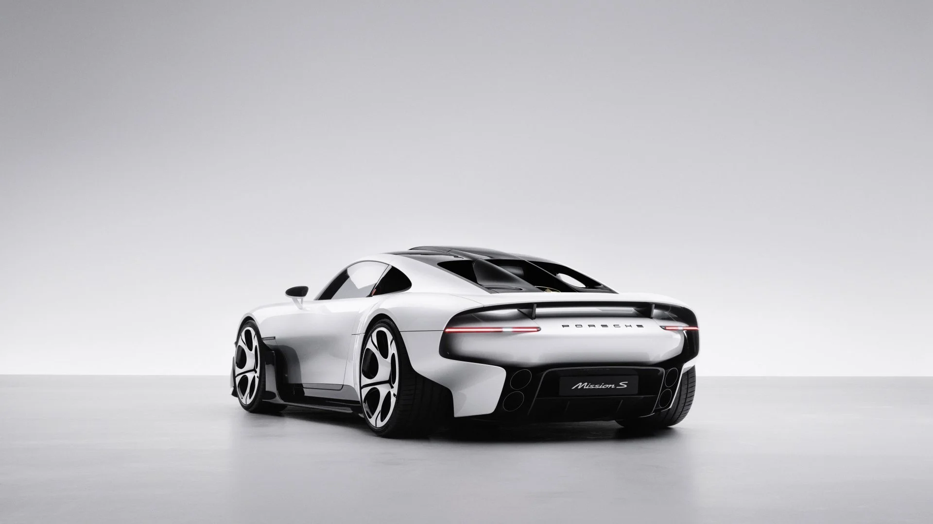 Rear three-quarter view of the Porsche Mission S