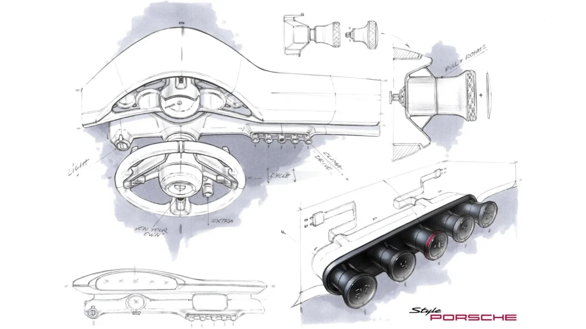 Porsche Mission S design drawing