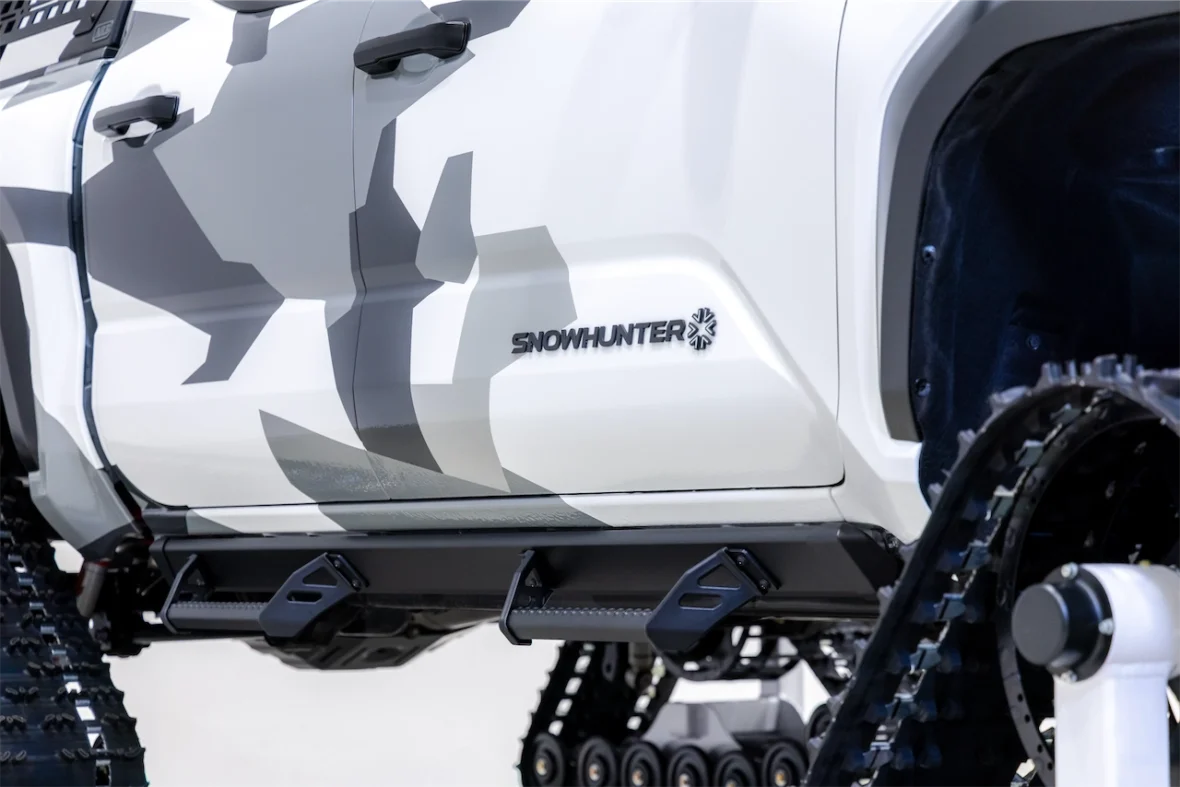 Tacoma pickup concept on white snow tracks