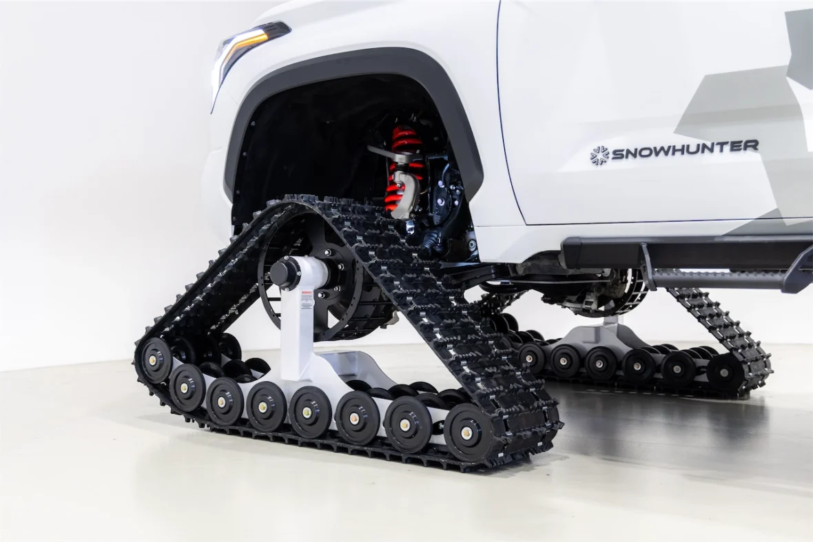 Tundra pickup concept on white snow tracks