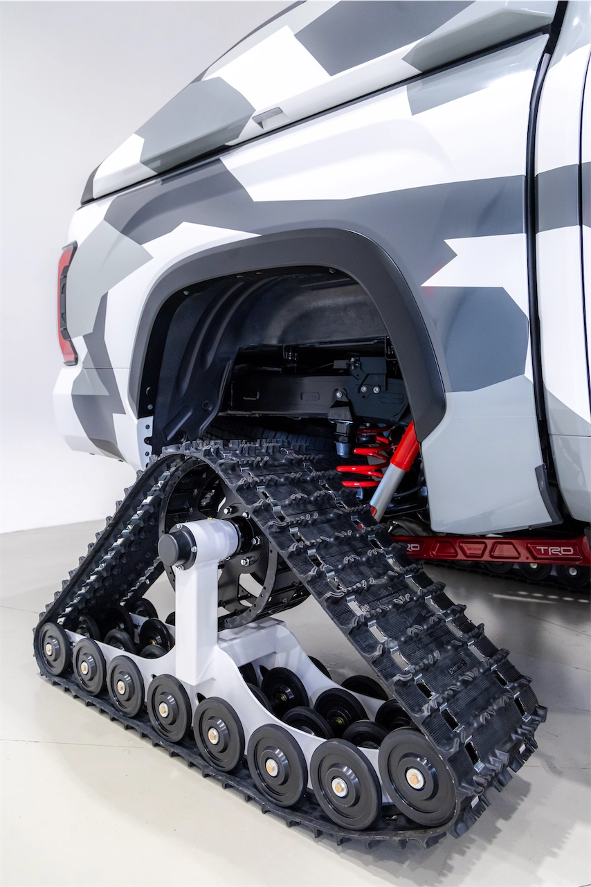 Tundra pickup concept on white snow tracks