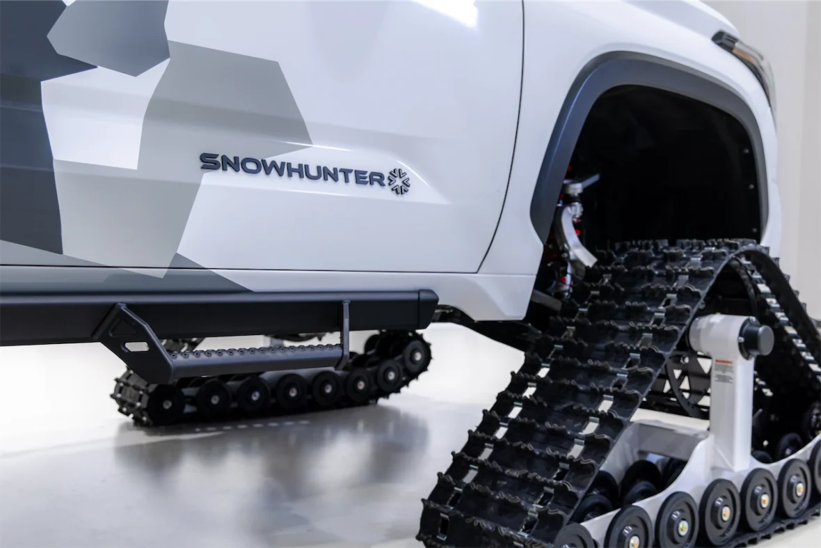 Tundra pickup concept on white snow tracks