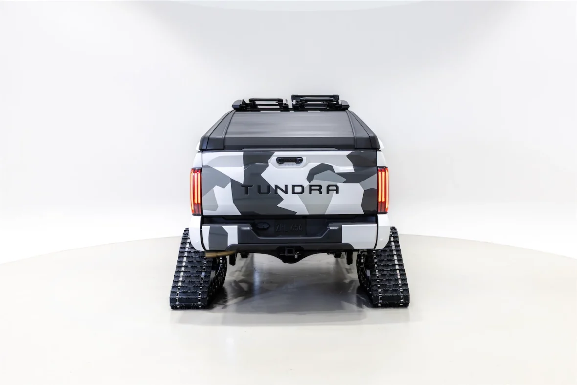 Tundra pickup concept on white snow tracks