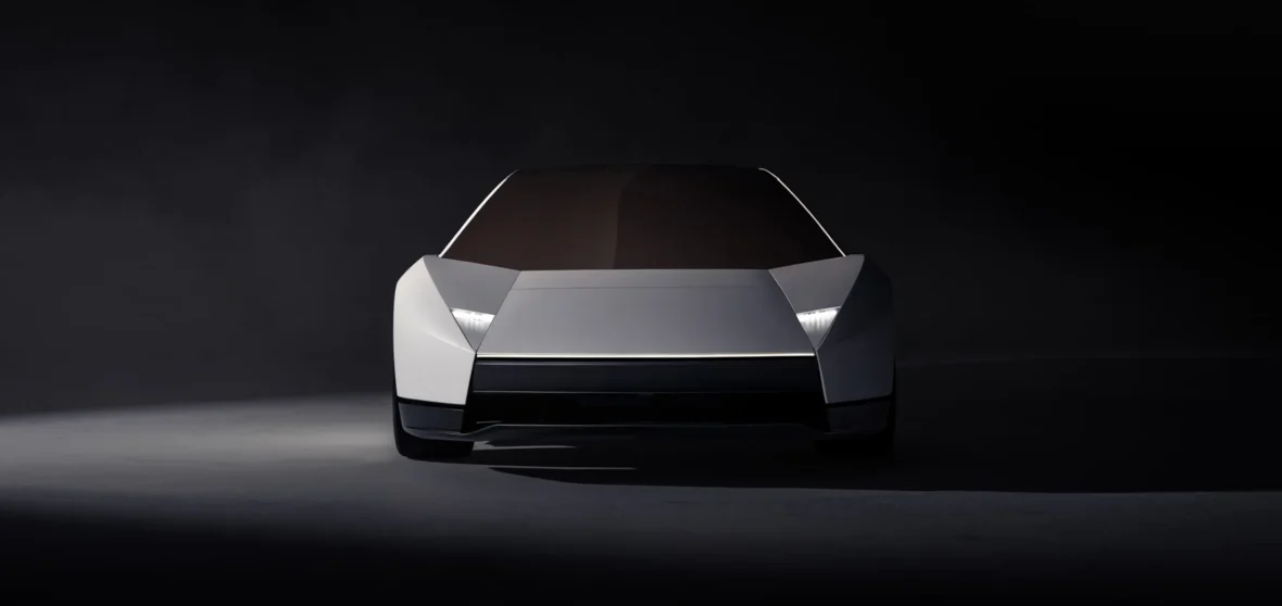 Front view of the new Tesla Roadster with hidden headlights