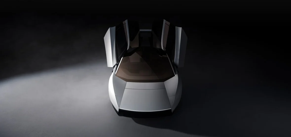 New Tesla Roadster with its doors open
