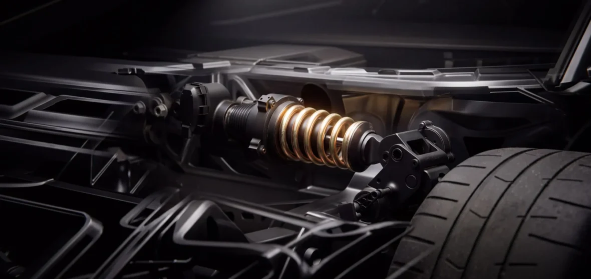 Tesla Roadster suspension and chassis detail