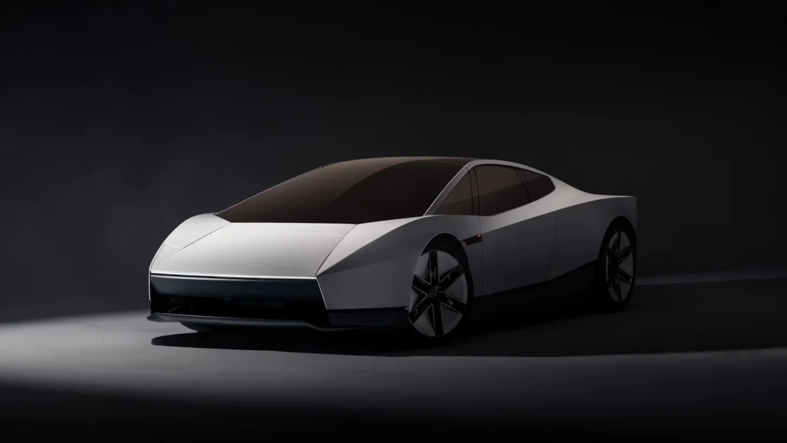 Side three-quarter view of the new Tesla Roadster