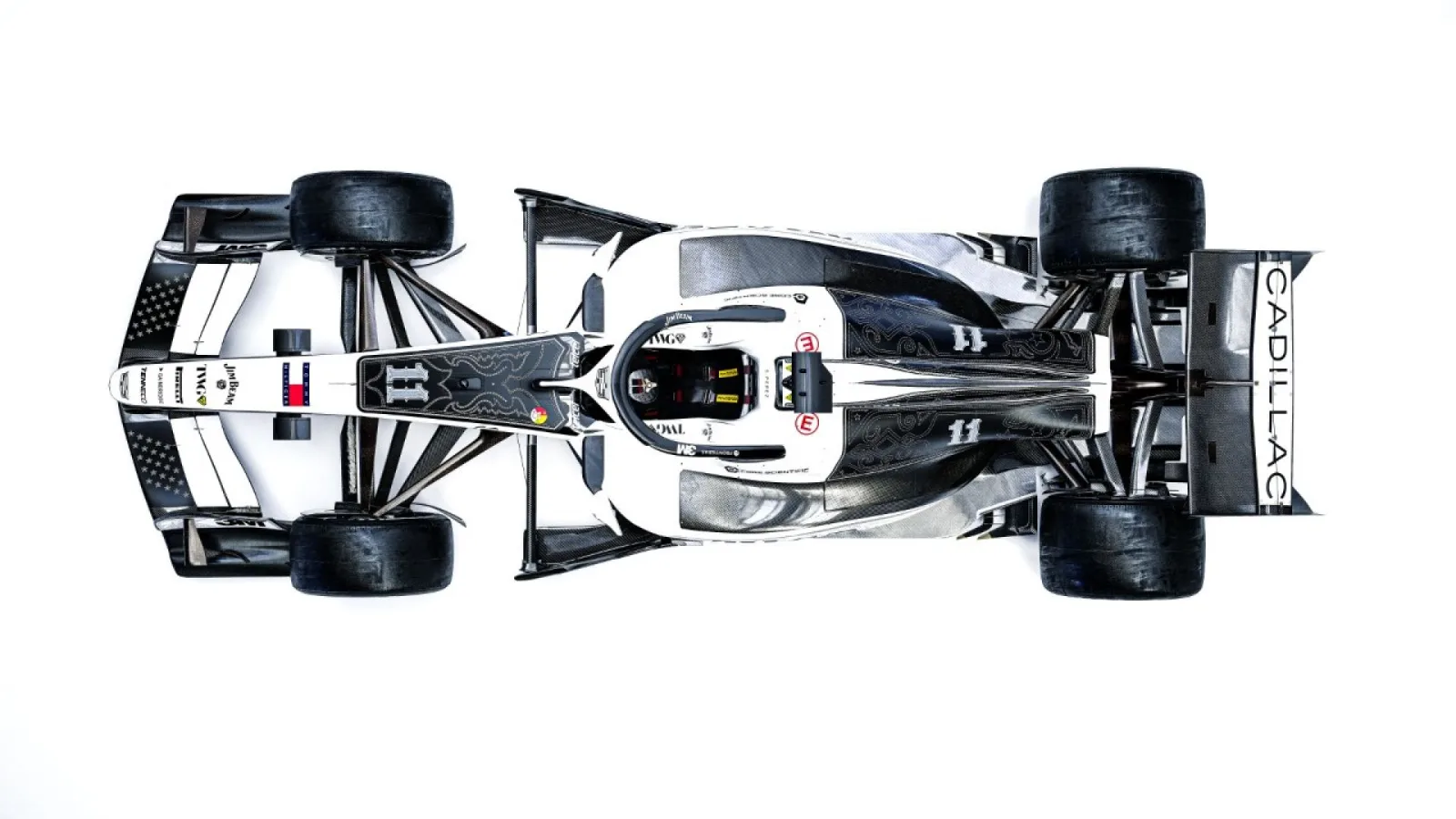 Overhead view of the race car in its Austin design