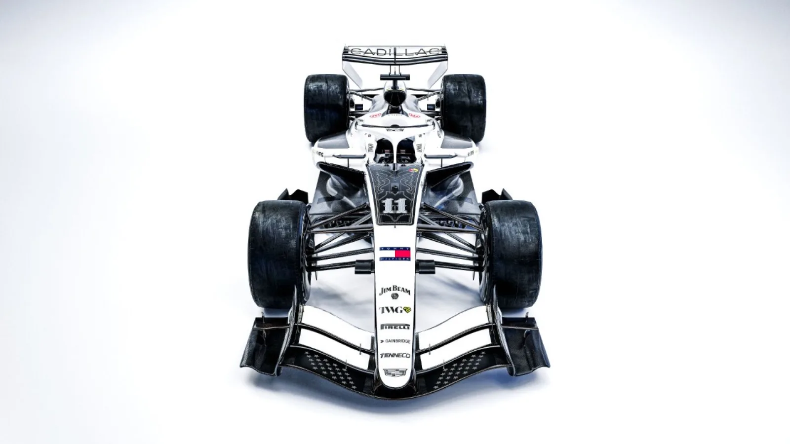 Front view of the Cadillac Formula 1 Texas livery