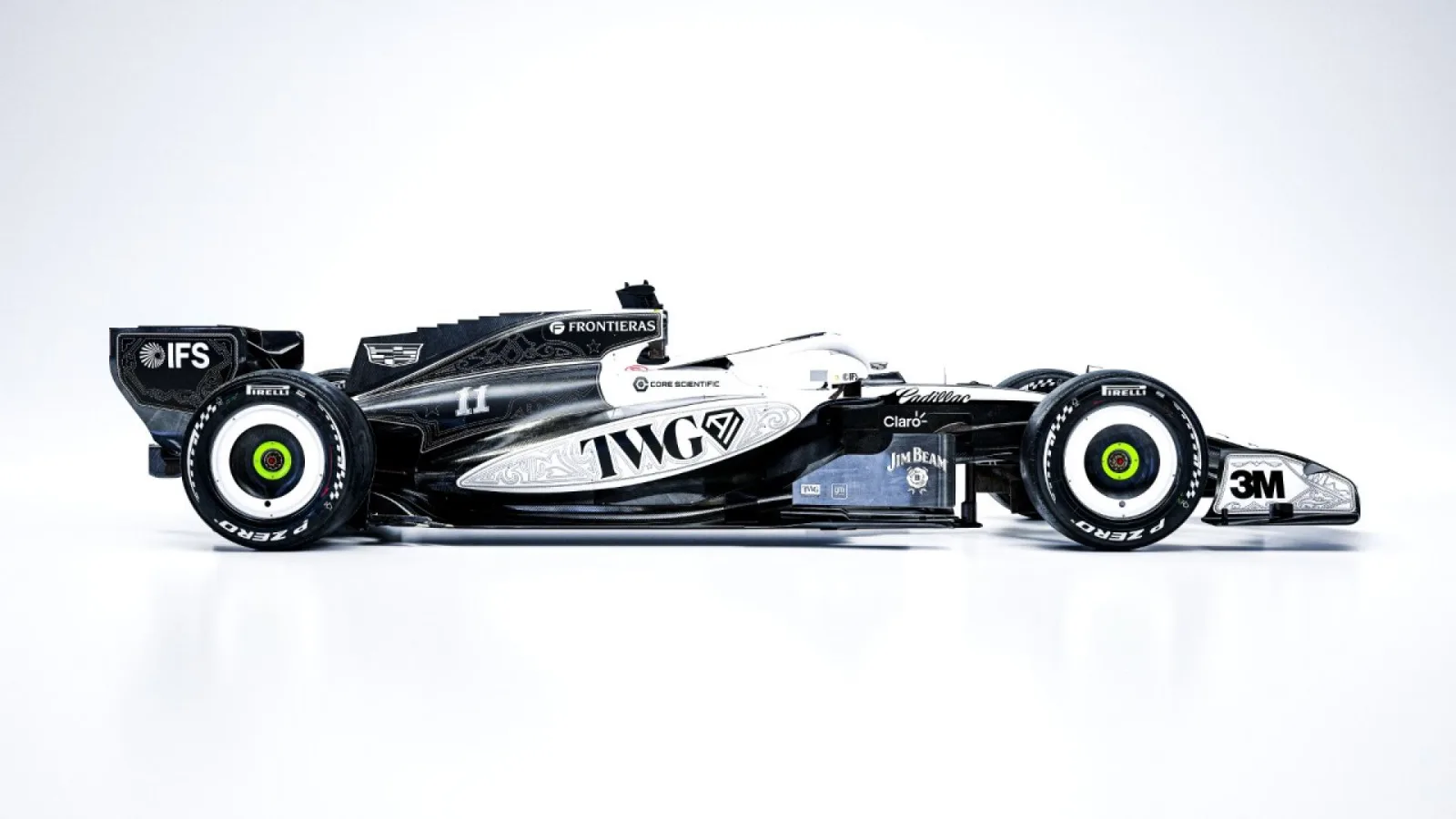 Side profile of the western-themed race car