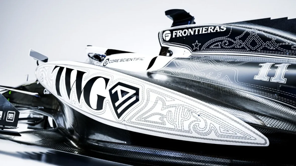 Sidepod scrollwork inspired by hand-tooled saddles