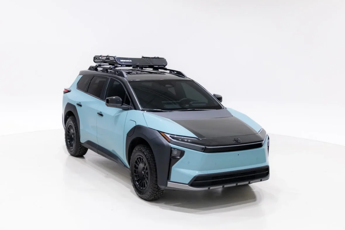 Front three-quarter view of the Toyota bZ Woodland Concept