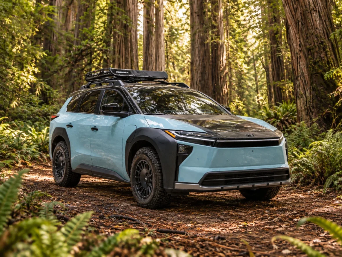 Toyota bZ Woodland Concept in a redwood forest
