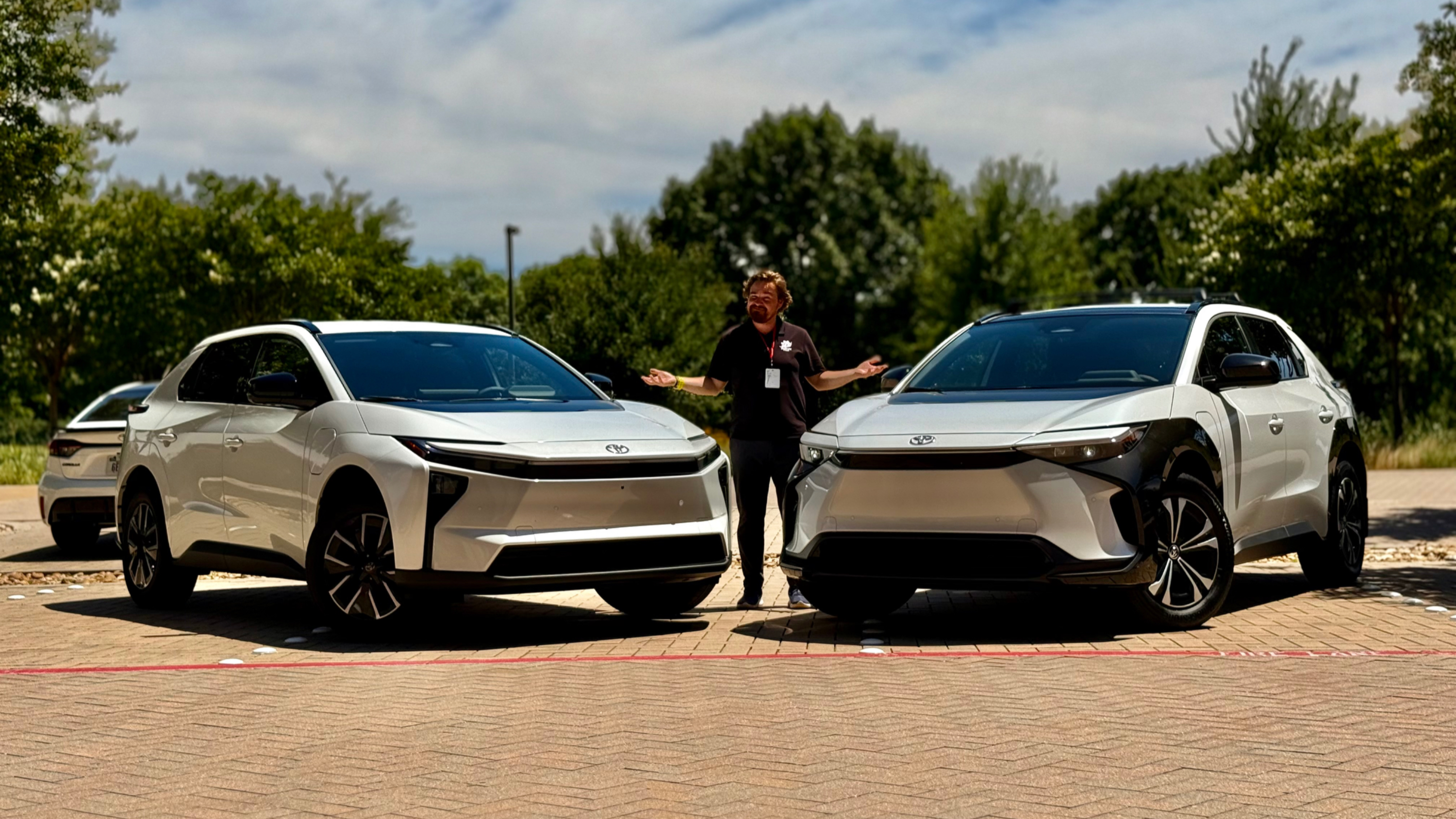 2026 Toyota bZ XLE on the left, 2025 Toyota bZ4X XLE on the right.